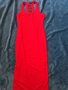 Red Ladder-Back Tank Maxi Dress